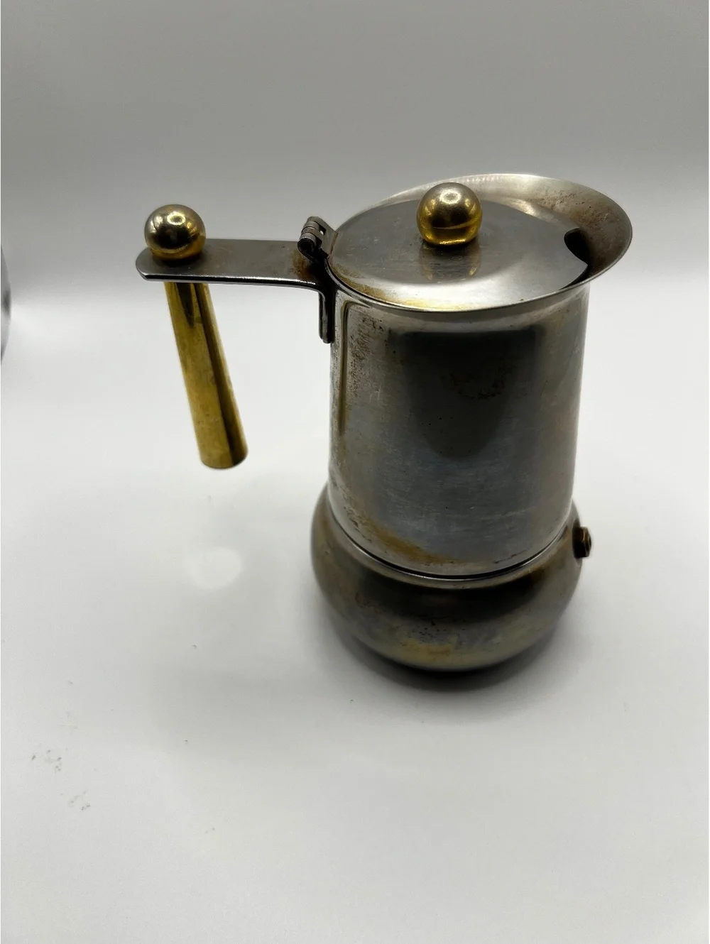 Vintage Espresso GB Single cup machine INOX 1810 Made in Italy gold handle
